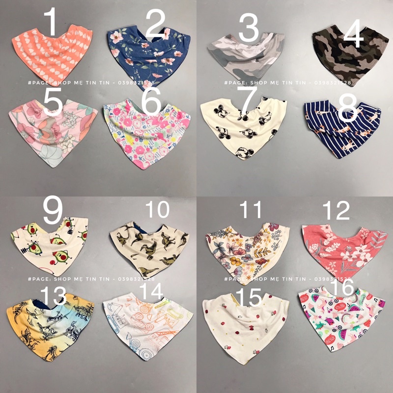 Yếm cổ cho bé-chất cotton size:0-1,5y mã 829