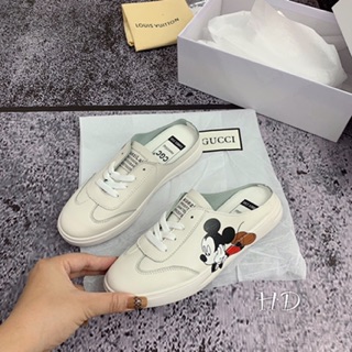 Giày thể thao dẫm gót sục da mickey fullbox