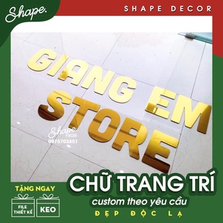 [ ảnh thật của shop ] Chữ alu dán nổi trang trí Tên shop ( đặt theo yêu cầu )