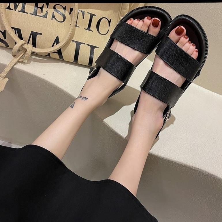 🔒 Sandal nữ, dép 2 quai ngang có quai hậu đi học, đi chơi thời trang sang chảnh DS1T đế cao su mềm dẻo chống trơn