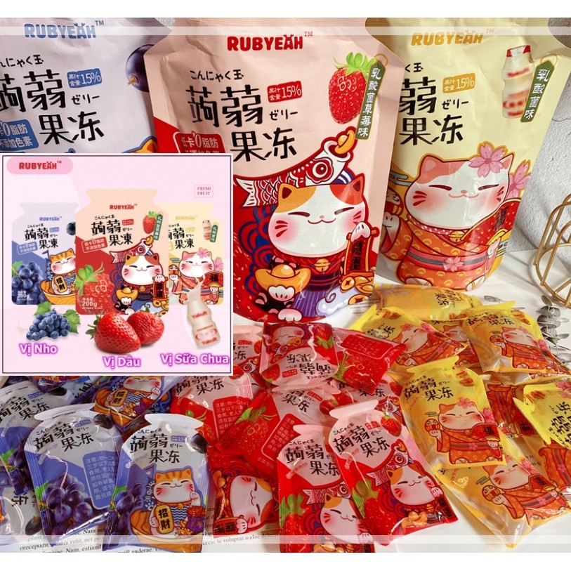 Yakult Thạch Trái Cây Mèo Thần Tài RubYeah - ✅ Giảm Cân, Đẹp Da - ✅ Có Sẵn | BigBuy360 - bigbuy360.vn