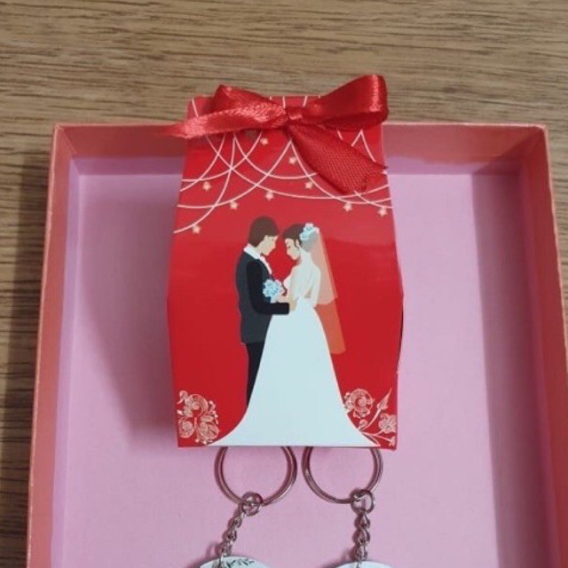 Set 50 hộp quà cưới dâu rể kèm nơ ruy băng làm quà cảm ơn tiệc cưới
