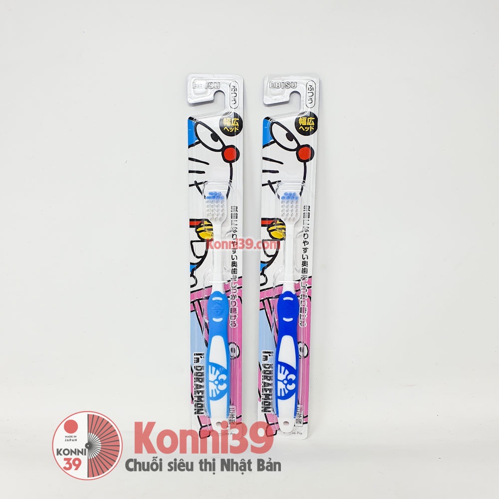 Bàn chải đánh răng Ebisu đầu rộng hình Doraemon cho bé