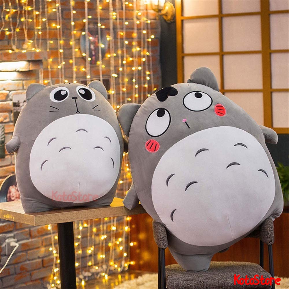 Gấu Bông Totoro Bụng Tròn Dễ Thương - Thú Nhồi Bông Totoro Nhiều Biểu Cảm, Chất Liệu Bông 3D Đàn Hồi - Size 40cm