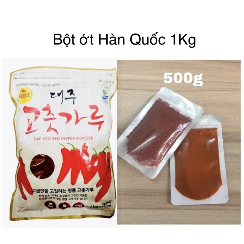 Bột ớt mịn Hàn Quốc 500g - 1kg (Cho Kim Chi, lẩu, salad, tẩm ướp thịt...)