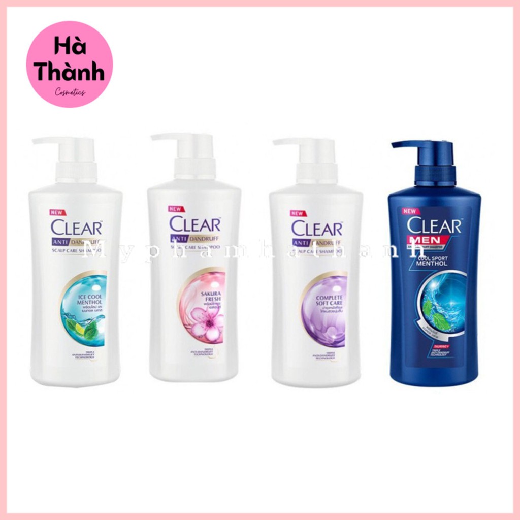 Dầu Gội Clear Bạc Hà / Anh Đào / Men / Thảo Dược Thái Lan 450ml