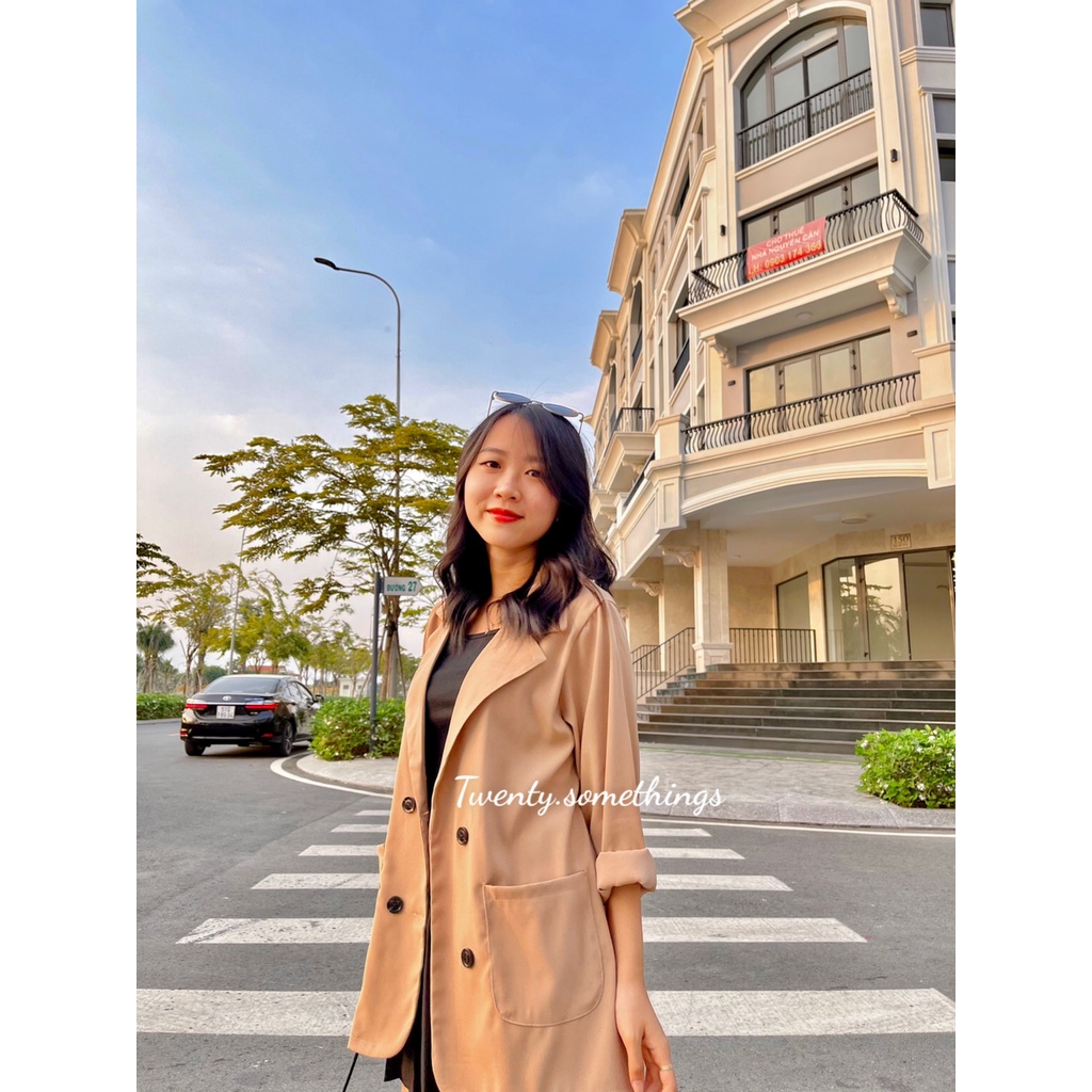 ÁO BLAZER NÂU ẤM 1 LỚP STYLE ULZZANG HÀN QUỐC (ảnh thật/sẵn/có video)