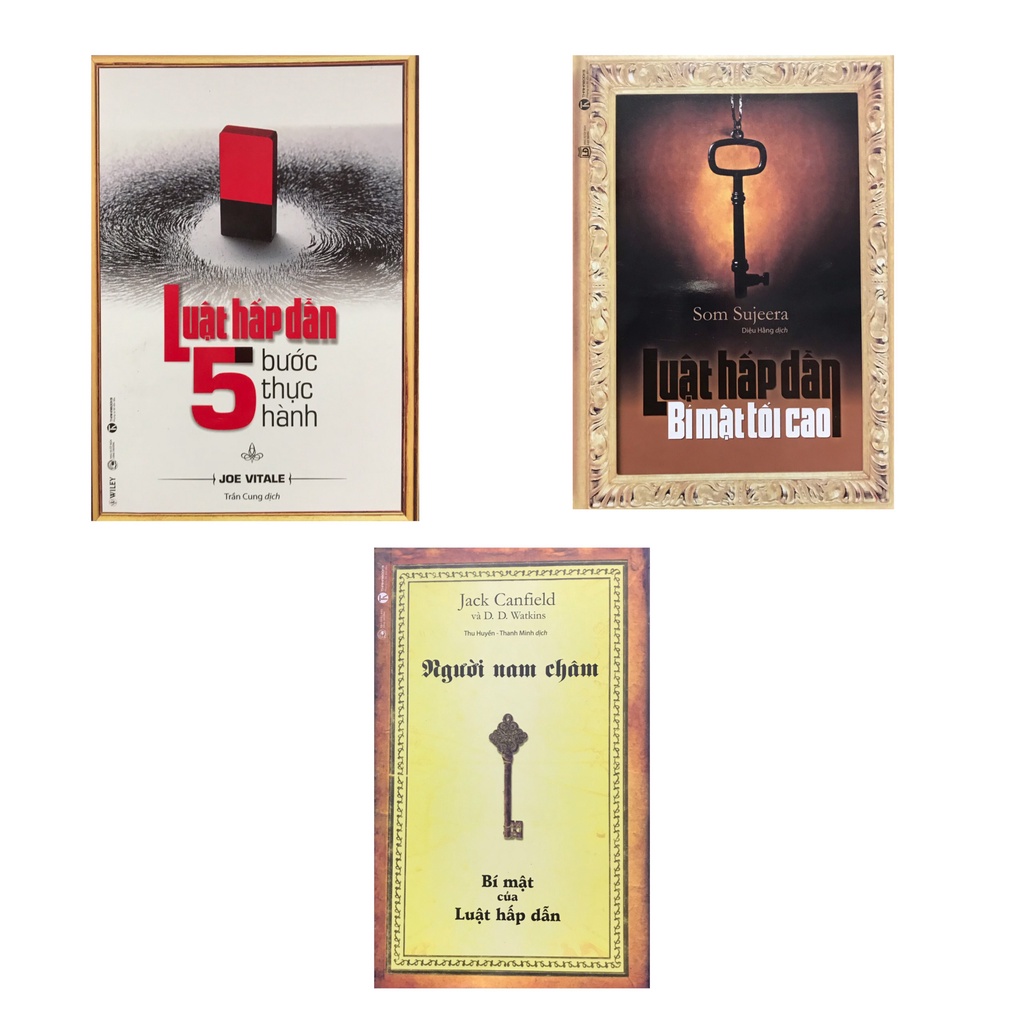 Sách - Combo Người nam châm + Luật hấp dẫn bí mật tối cao + Luật hấp dẫn 5 bước thực hành ( Thái Hà )