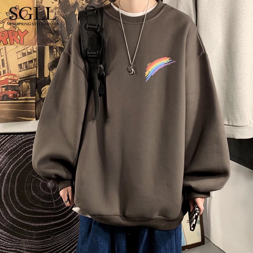 Áo Sweater cổ lọ lót nhung thời trang Hong Kong cho nam size M-3XL