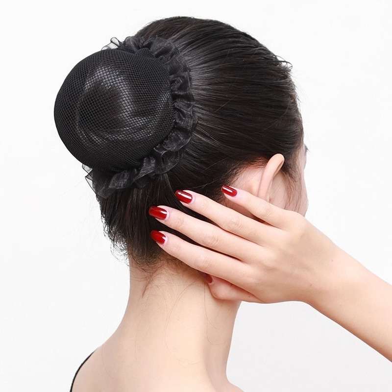 Set 1/10 Lưới Búi Tóc Đen Co Giãn Vô Hình Dùng Một Lần