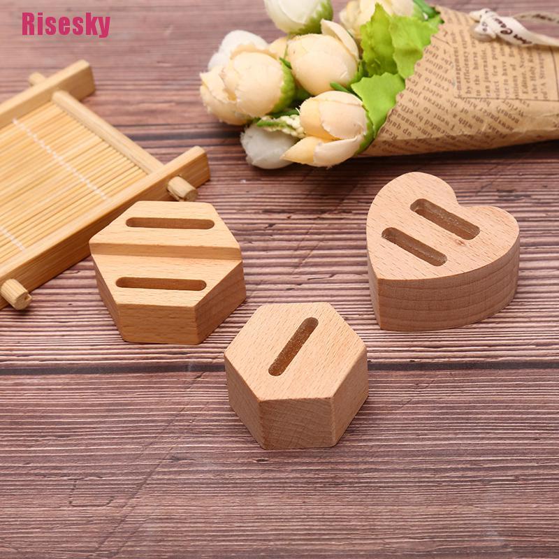 Giá Đỡ Trưng Bày Nhẫn Hình Lục Giác / Trái Tim Bằng Gỗ