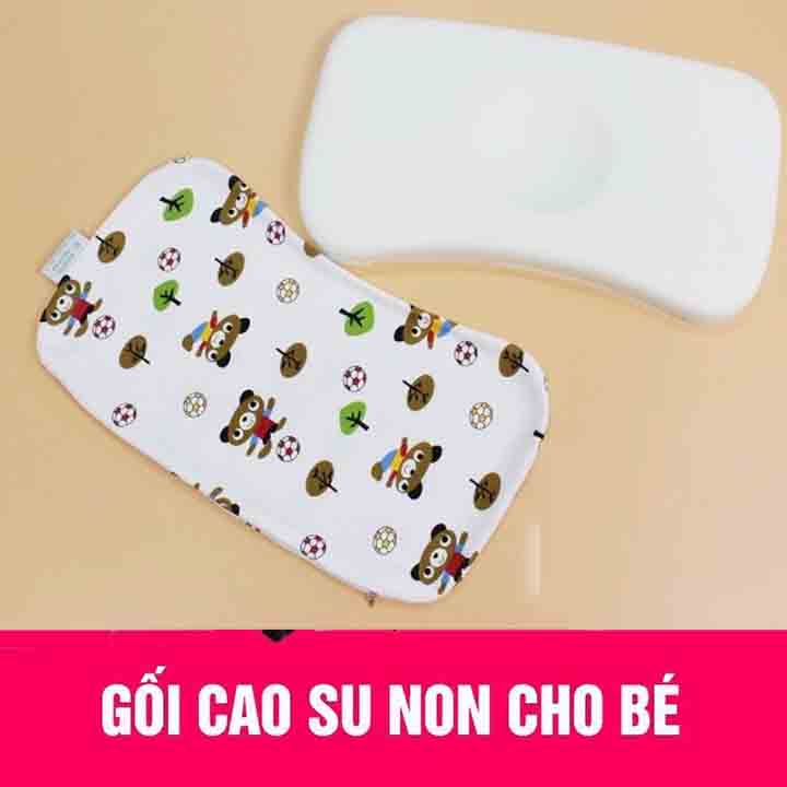 Gối cao su non cho bé chính hãng TOPAZ chống méo đầu cho trẻ sơ sinh kích cỡ 20 cm x 35 cm x 3 cm giao hình ngẫu nhiên