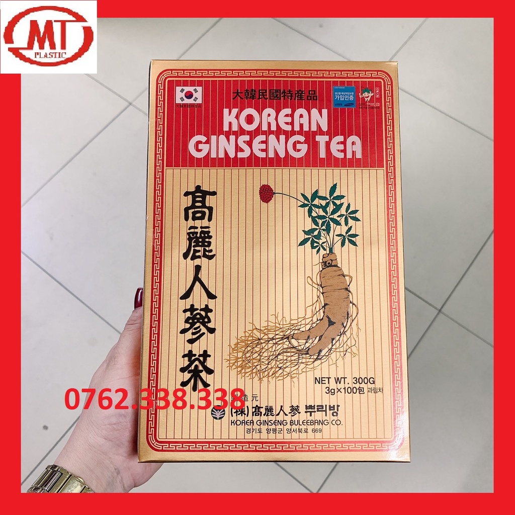 [Hôp 100 gói] Trà sâm hàn quốc Korean Ginseng tea date mới