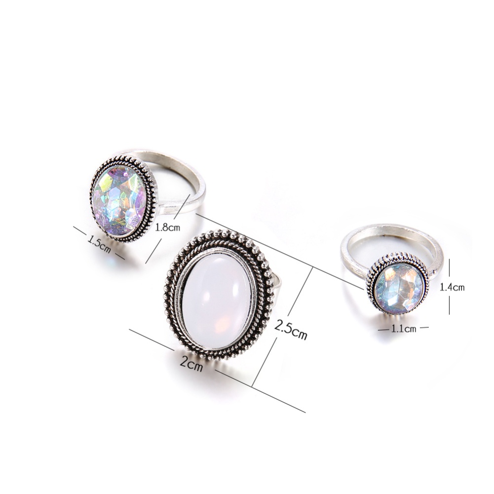 Set nhẫn đính đá sáng tạo phong cách sành điệu thời trang dành cho nữ