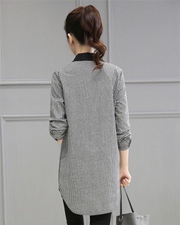 ÁO CARO CỔ SƠ MI ĐEN HN2577