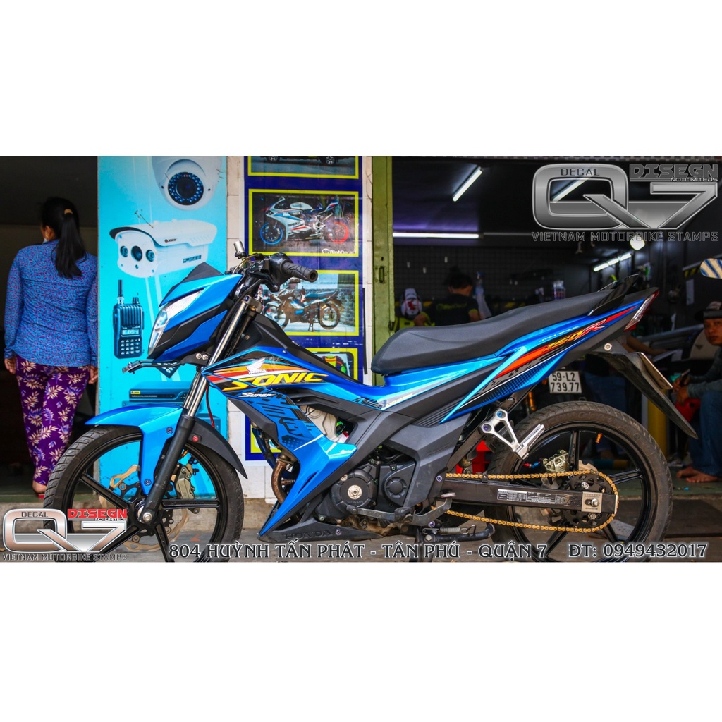 Tem Rời SONIC 150 Xanh - decalq7