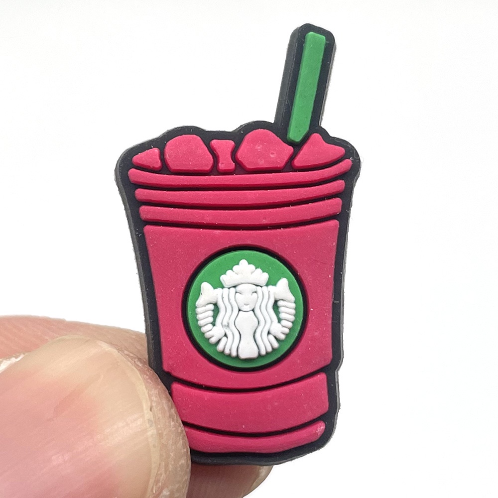 Jibbitz Chủ đề hoạt hình cà phê sữa Starbucks crocs DIY Shoe Charms pvc accessories Phụ kiện dép Với 1000 Mẫu Lựa Chọn Quà tặng cho nam và nữ
