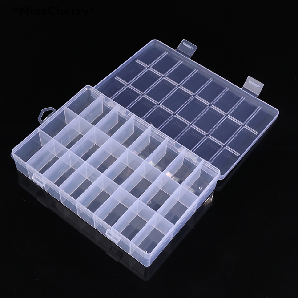 Hộp Nhựa 24 Ngăn Trong Suốt Đựng Trang Sức Tiện Dụng