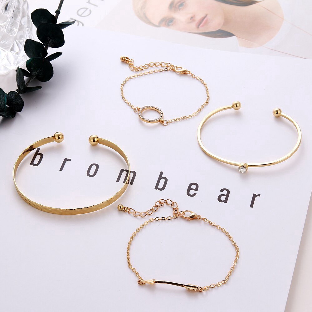 Set 4 Vòng Tay Kim Loại Phong Cách Bô-Hem Cho Nữ | BigBuy360 - bigbuy360.vn