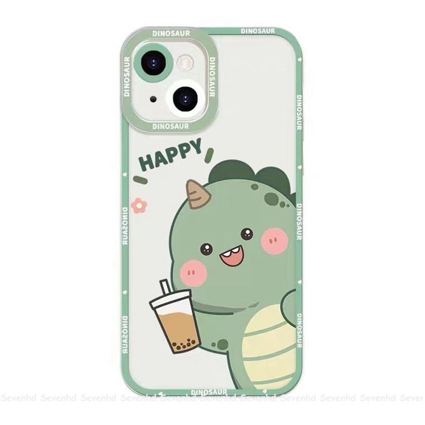 Ốp Điện Thoại Hình Khủng Long Mắt Xanh Cho iPhone 13 12 11 Pro Max SE2020 X XR Xs Max 7 8 6 6s Plus