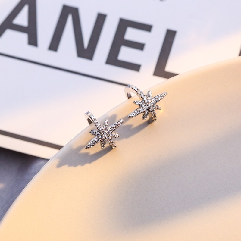 Khuyên tai đính đá zircon phong cách Hàn Quốc thời trang xinh xắn cho nữ