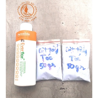 Oxy trợ nhuộm và bột tẩy tóc nâng nền nâng tone cho khách sử dụng tại nhà 100gr
