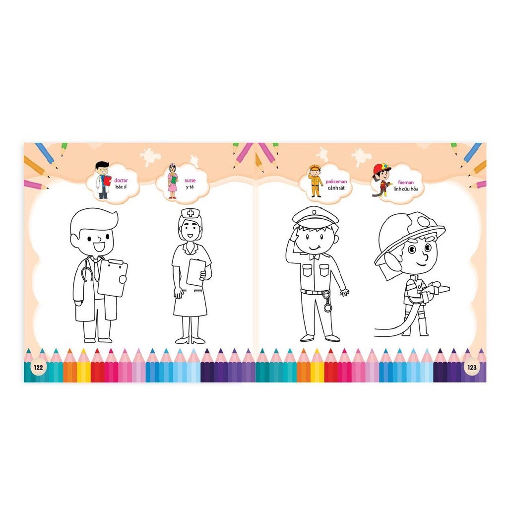 Sách - Bé Tô Màu 9999 Song Ngữ Anh - Việt Cho Bé Từ 2- 6 Tuổi