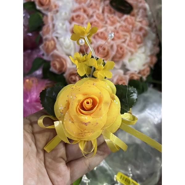 Combo 40 hoa, Hộp 40 hoa cài áo đám cưới, hội nghị, lễ vu lan có sẵn kim tây