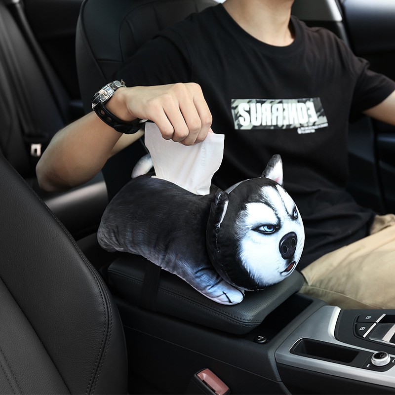 Hộp đựng khăn giấy kiểu hoạt hình thú cưng 3d dễ thương chuyên dùng trên xe hơi