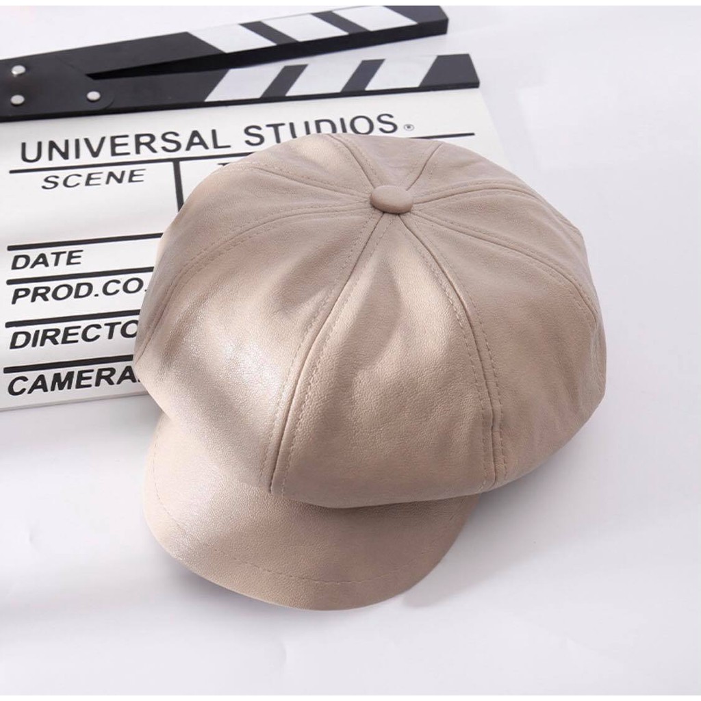 NÓN NEWSBOY DA MŨ BERET NỒI DA PU CAO CẤP CÓ THỂ CHỈNH SIZE