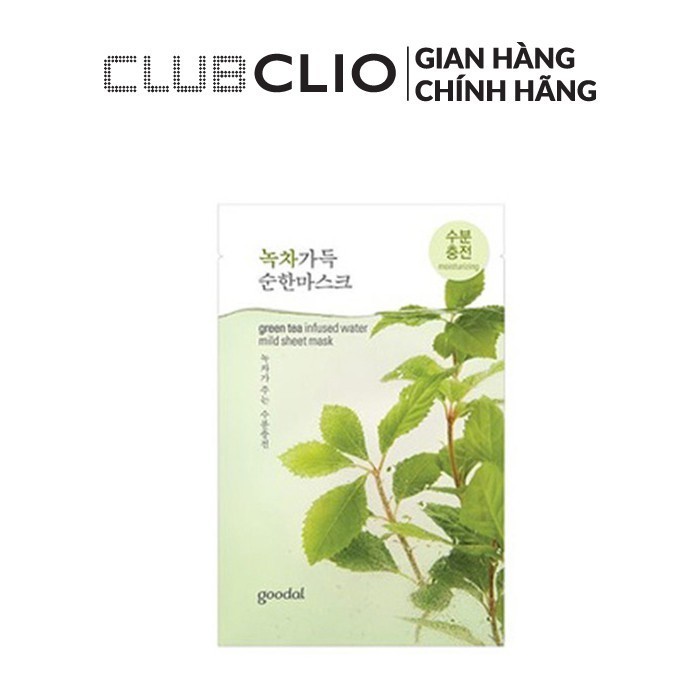 (HSD-22/07/23)Mặt Nạ Giấy Cung Cấp Nước Goodal Greentea Infused Water Mild Sheet Mask 23ml