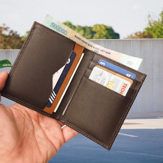[No Box] Ví Nam Mini Vì Nam Nhỏ Gọn Da Bò Thật Dáng Đứng Thời Trang Tiện Lợi Đựng Tiền Và Đựng Thẻ KB11