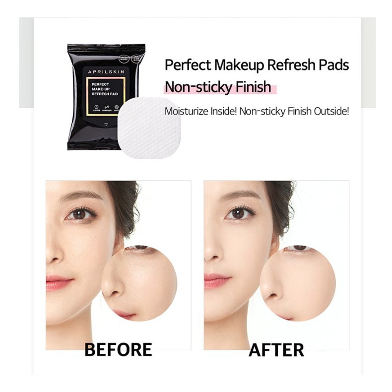 Bông Ướt Tẩy Trang AprilSkin Perfect Make-Up Refresh Pad (30 miếng)