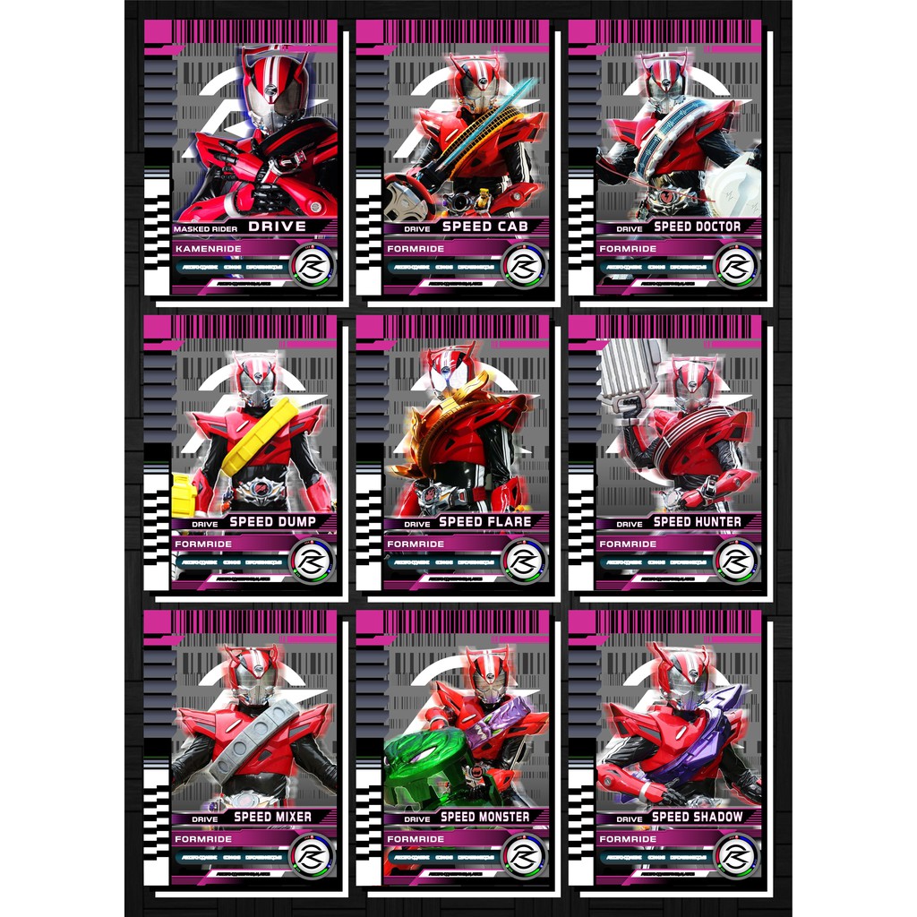 [Độc Quyền Phản Quang 7 Màu] Thẻ Bài (Card) Kamen Rider Drive