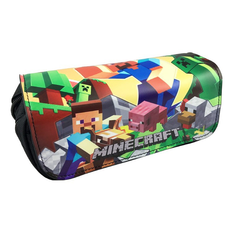Minecraft PU Canvas Cartoon Pencil Case Boys and Girls School Supplies Wallet Gifts