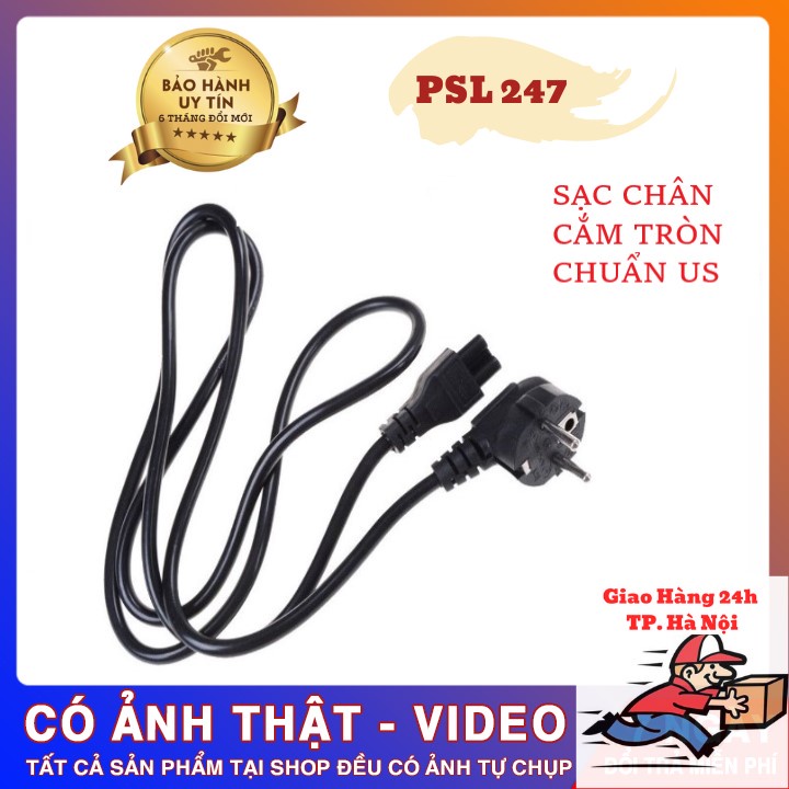 Dây Cáp kết nối điện 220v tới cục sạc laptop hàng chất lượng CHÂN CẮM TRÒN