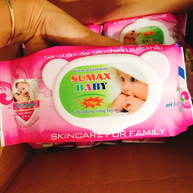 Khăn ướt không mùi SUMAX BABY 125 tờ