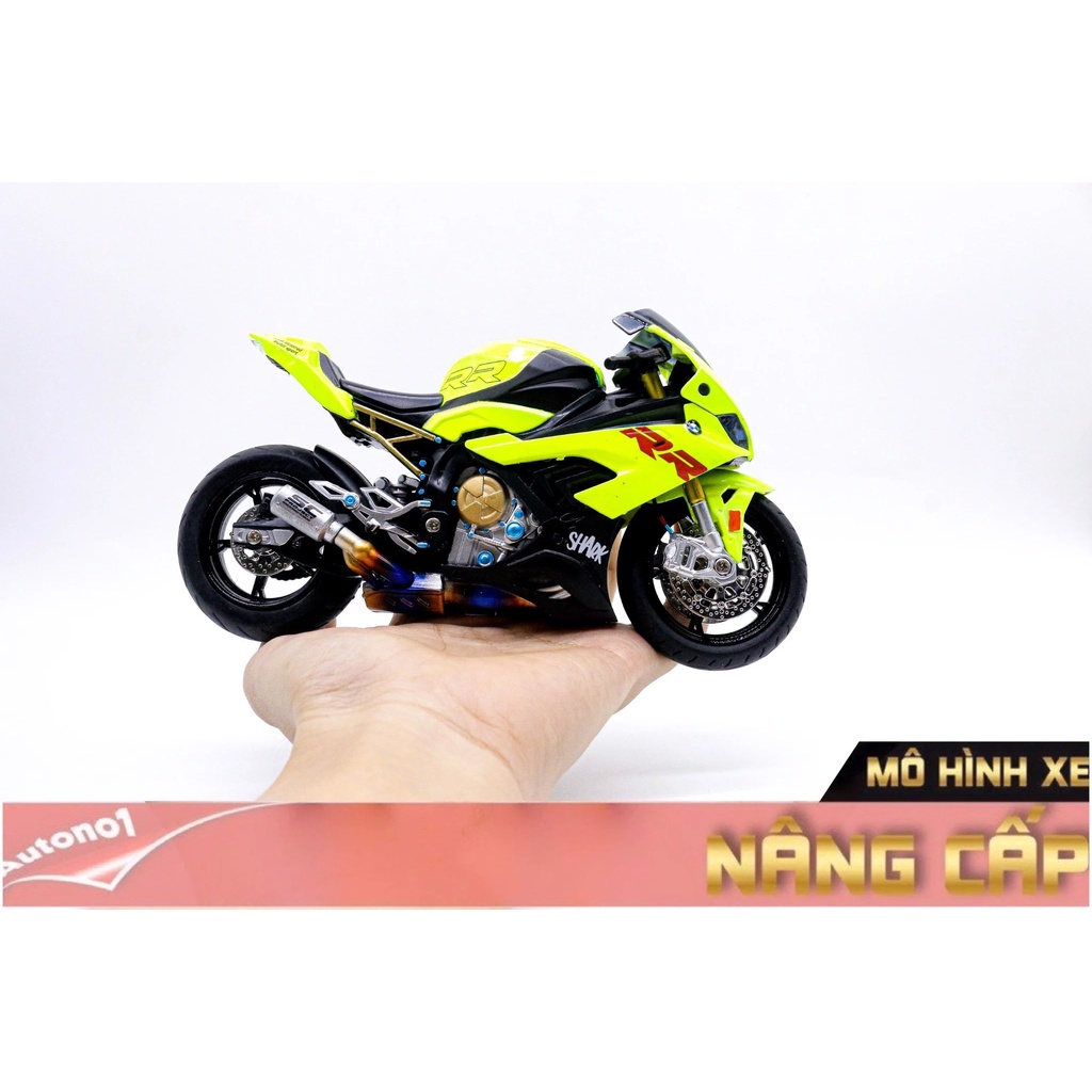 MÔ HÌNH XE ĐỘ BMW S1000RR GREEN ĐỘ PÔ SC TỈ LỆ 1:12 AUTONO1 D193