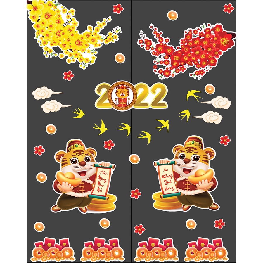 Decal Tết [HÀNG LOẠI I] Dán Kính, Dán Tường - Trang trí Tết 2022 Dày dặn, Size lớn - Viet Decor | BigBuy360 - bigbuy360.vn