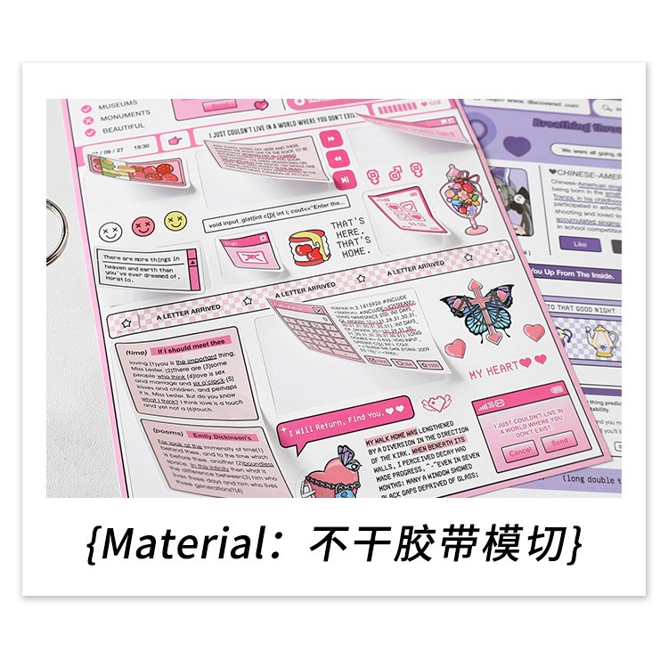 Peach 1Pcs Meta Search series stickers Journal Scrapbook Decor Sticker