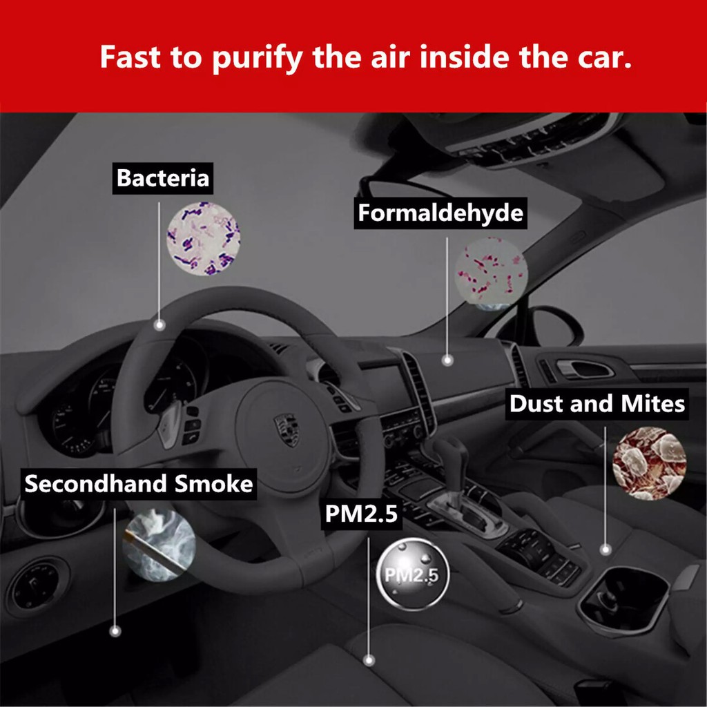 [Hàng Xịn] Máy lọc khí ô tô, máy khử mùi, máy tạo hương thơm xe hơi - An Toàn - Dễ Sử Dụng