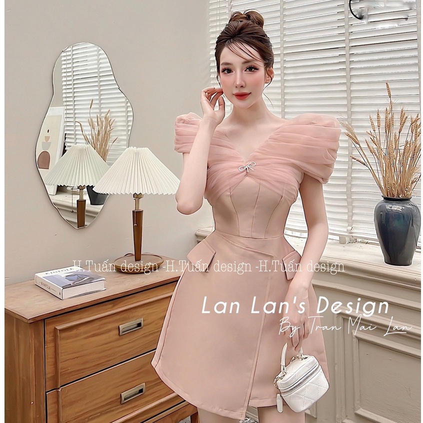 Đầm tapta cao cấp thiết kế kiểu dáng tiểu thư nhẹ nhàng, váy dự tiệc hàng hãng loại 1