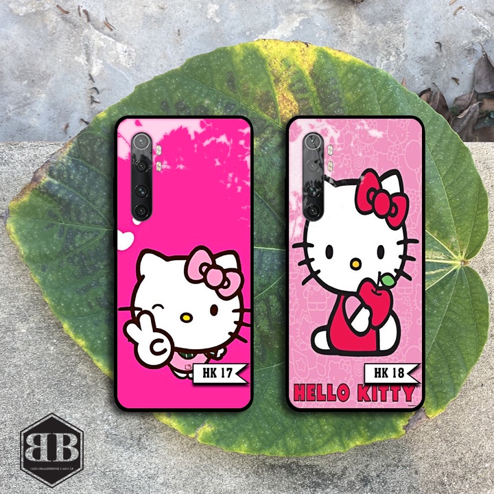 Ốp lưng kính cường lực Xiaomi Mi Note 10 Lite hình hello kitty
