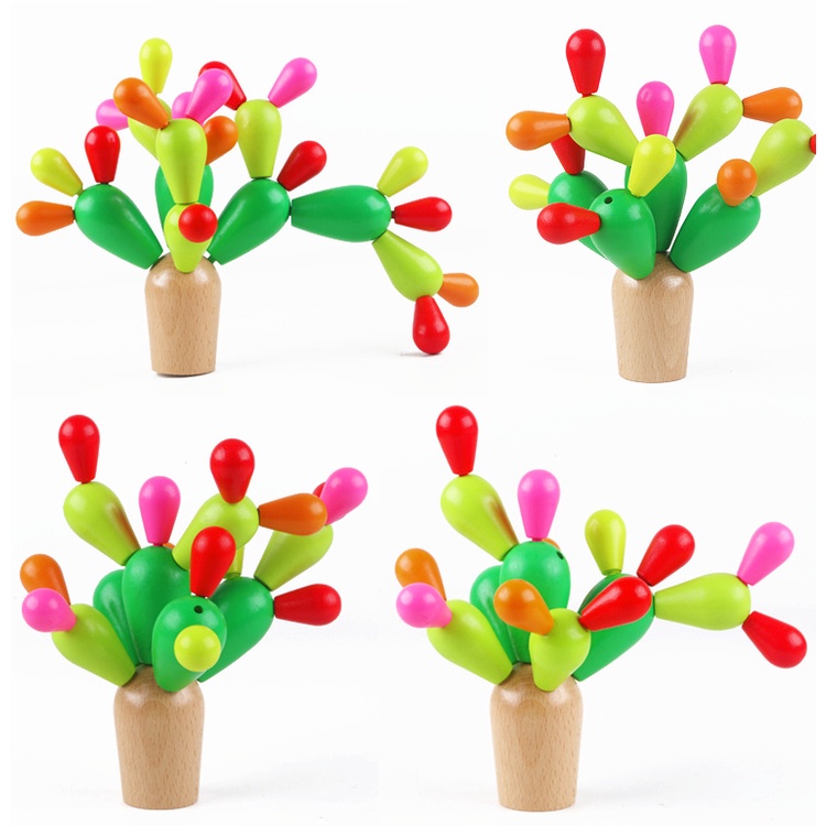 Bộ Lắp Ghép Cây Xương Rồng Bằng Gỗ 28 Chi Tiết Loại Xịn