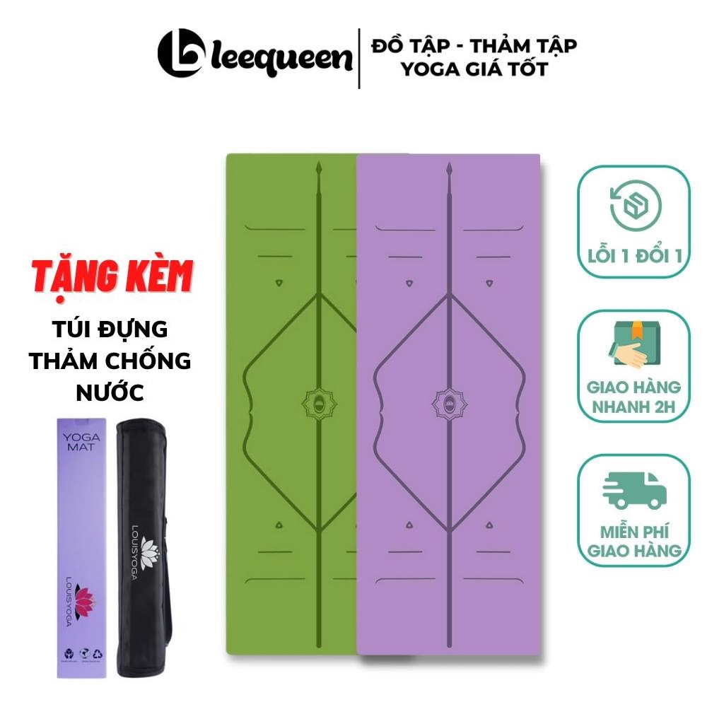 Thảm tập yoga cao su cao cấp LOUIS DIAMOND 183x68x0.5cm định tuyến - Chất liệu cao su chống thấm, chống trơn, trượt