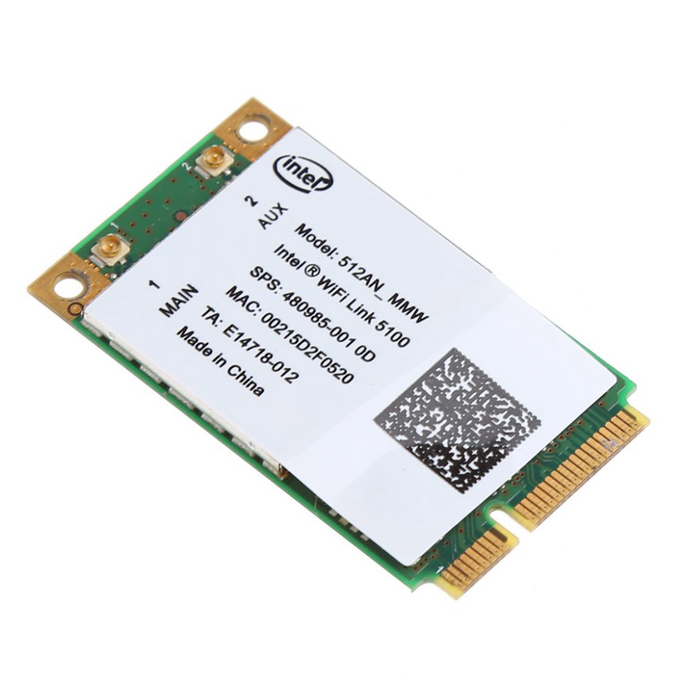 Sale 69% Card mạng không dây WLAN Mini PCI-E 2.4/5GHz cho Link Intel 5100 WIFI 512AN_MMW 300M , Giá gốc 102000đ- 13F18