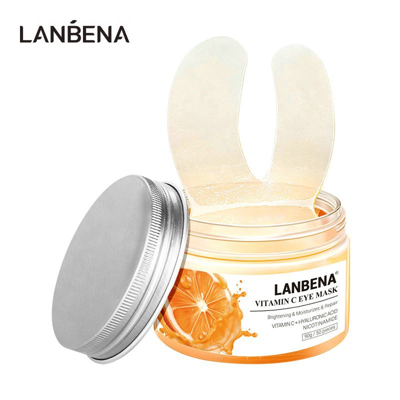 Hộp 50 Mặt Nạ Mắt LANBENA Vitamin C Làm Săn Chắc/Nâng Cơ Làm Sáng Màu Da Loại Bỏ Bọng Mắt/Quầng Thâm