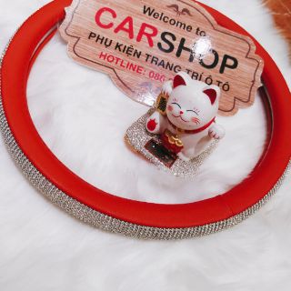 [Xả] Vô Lăng Bọc Da Cao Cấp Đính Đá