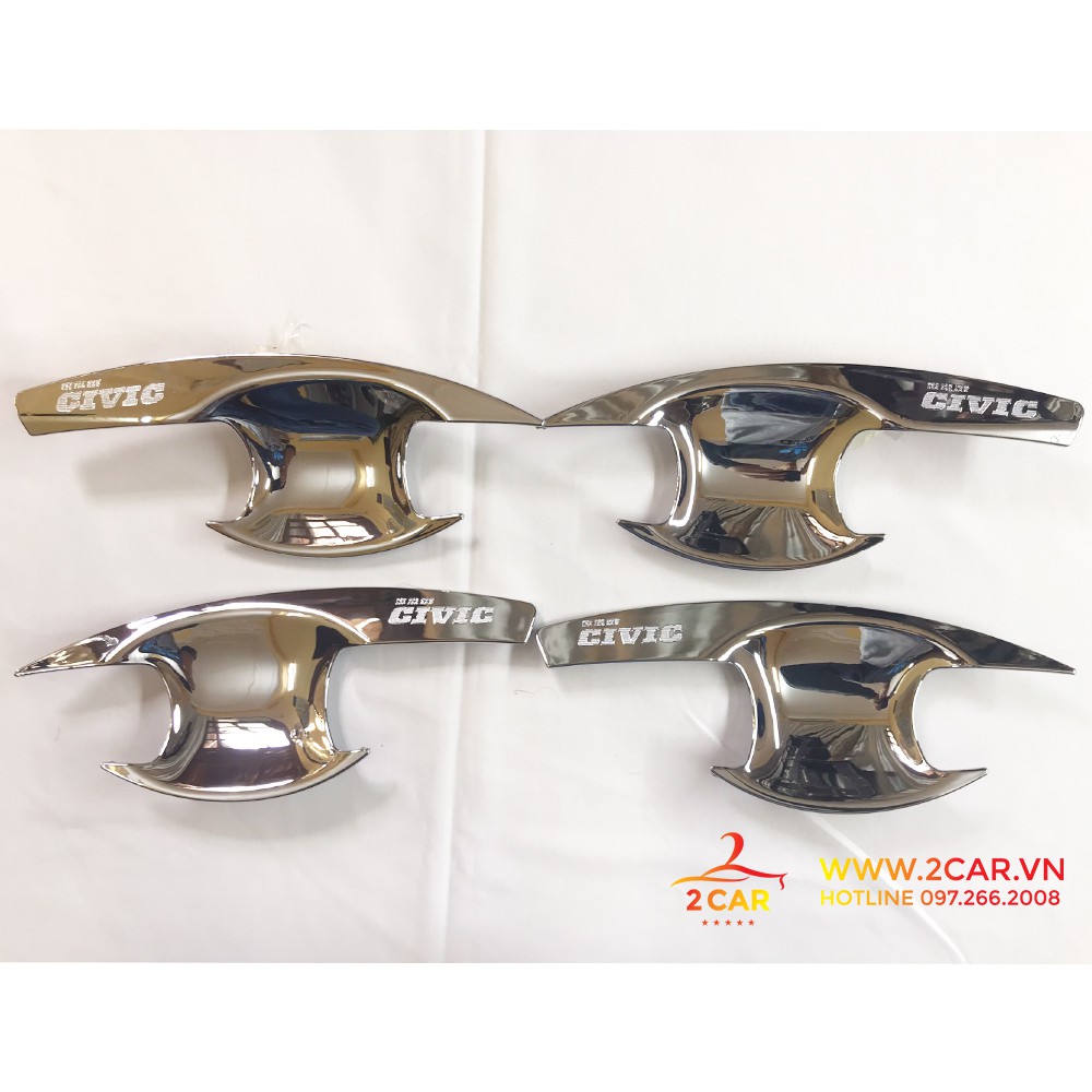 Ốp tay nắm, Hõm Cửa Xe Honda Civic 2016 - 2021 Mạ Crom cao cấp- Giá 1 bộ