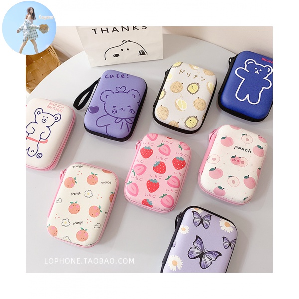 Túi Đựng Dây Cáp Sạc Và Tai Nghe Cứng 8cm Hình Gấu Dễ Thương | BigBuy360 - bigbuy360.vn